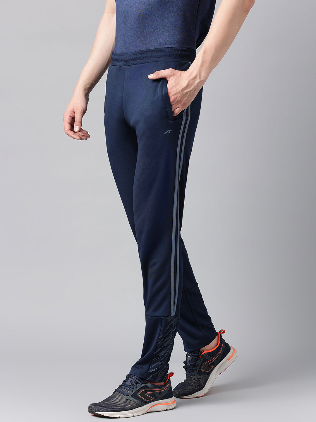 Alcis Men's Dressblue Anti-Static Drytech+ Slim-Fit Training Track Pants