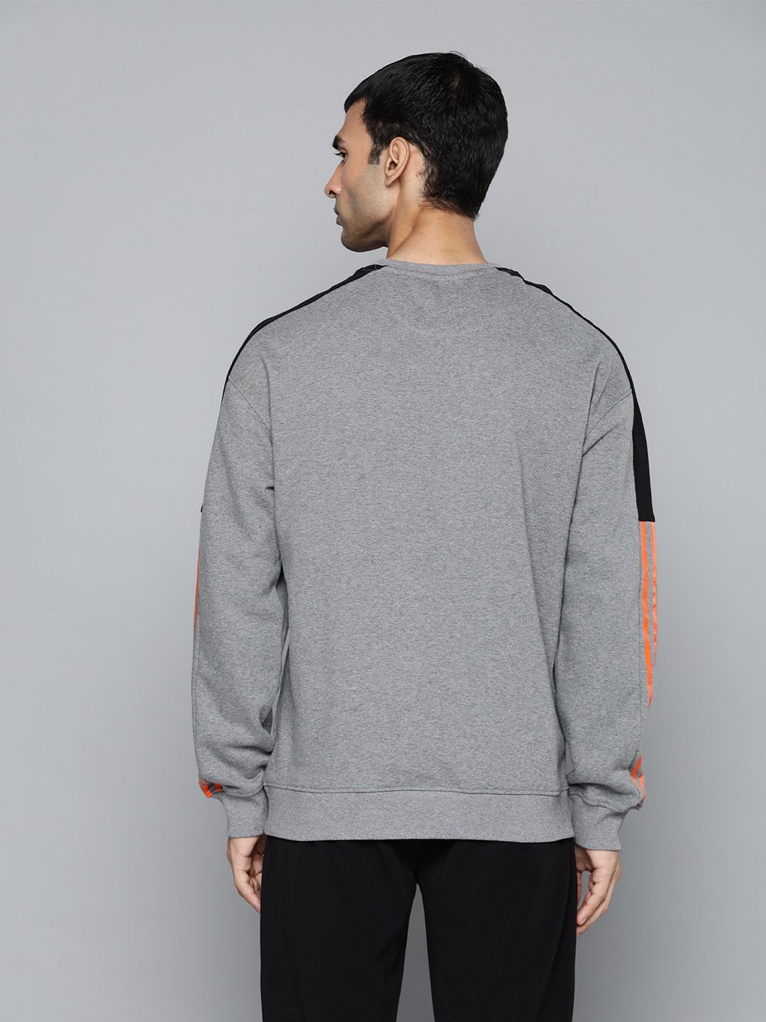 Alcis Men Grey Melange Printed Sweatshirts