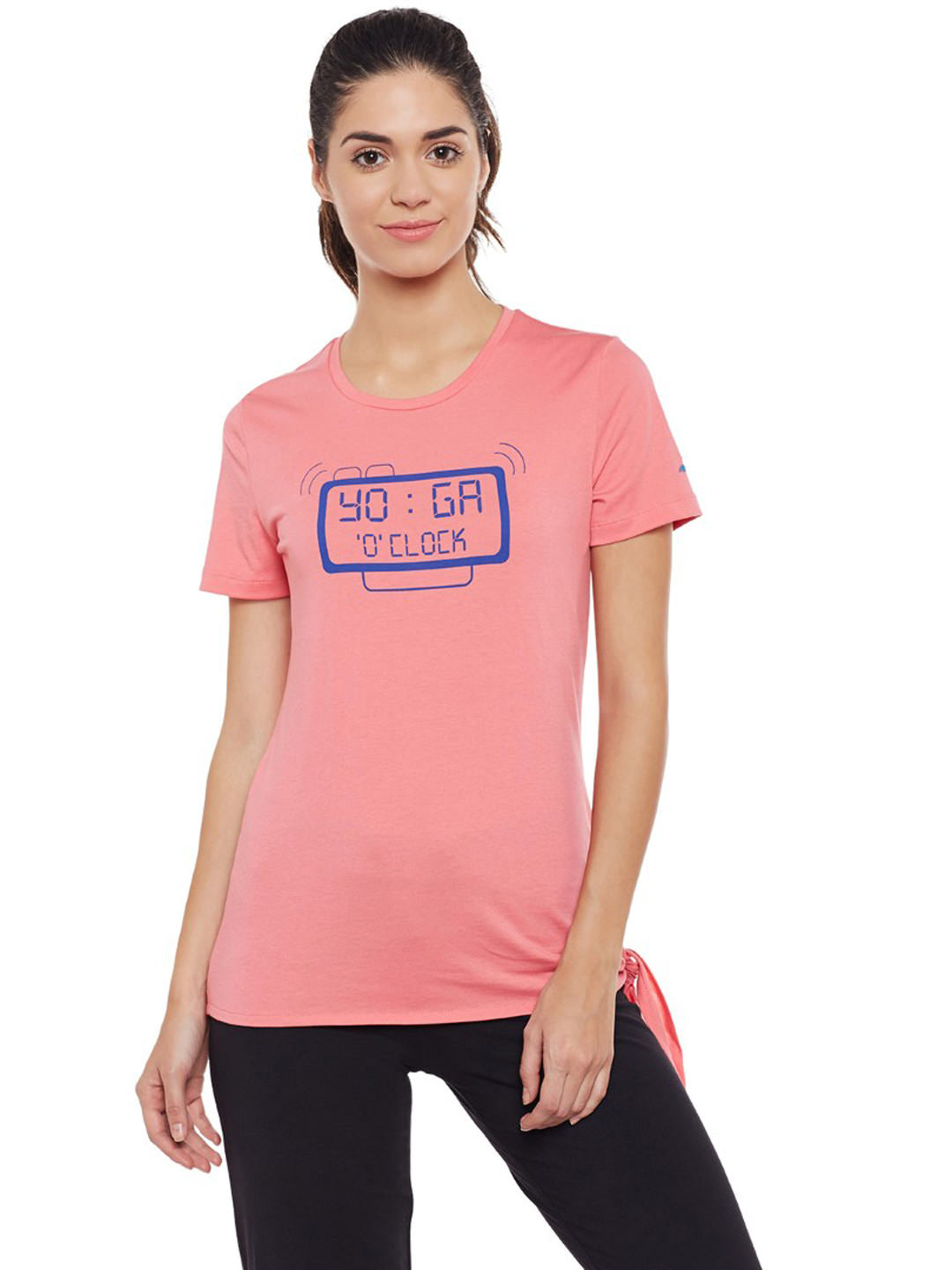 Alcis Women Printed Pink Tshirts 401WTP214-S