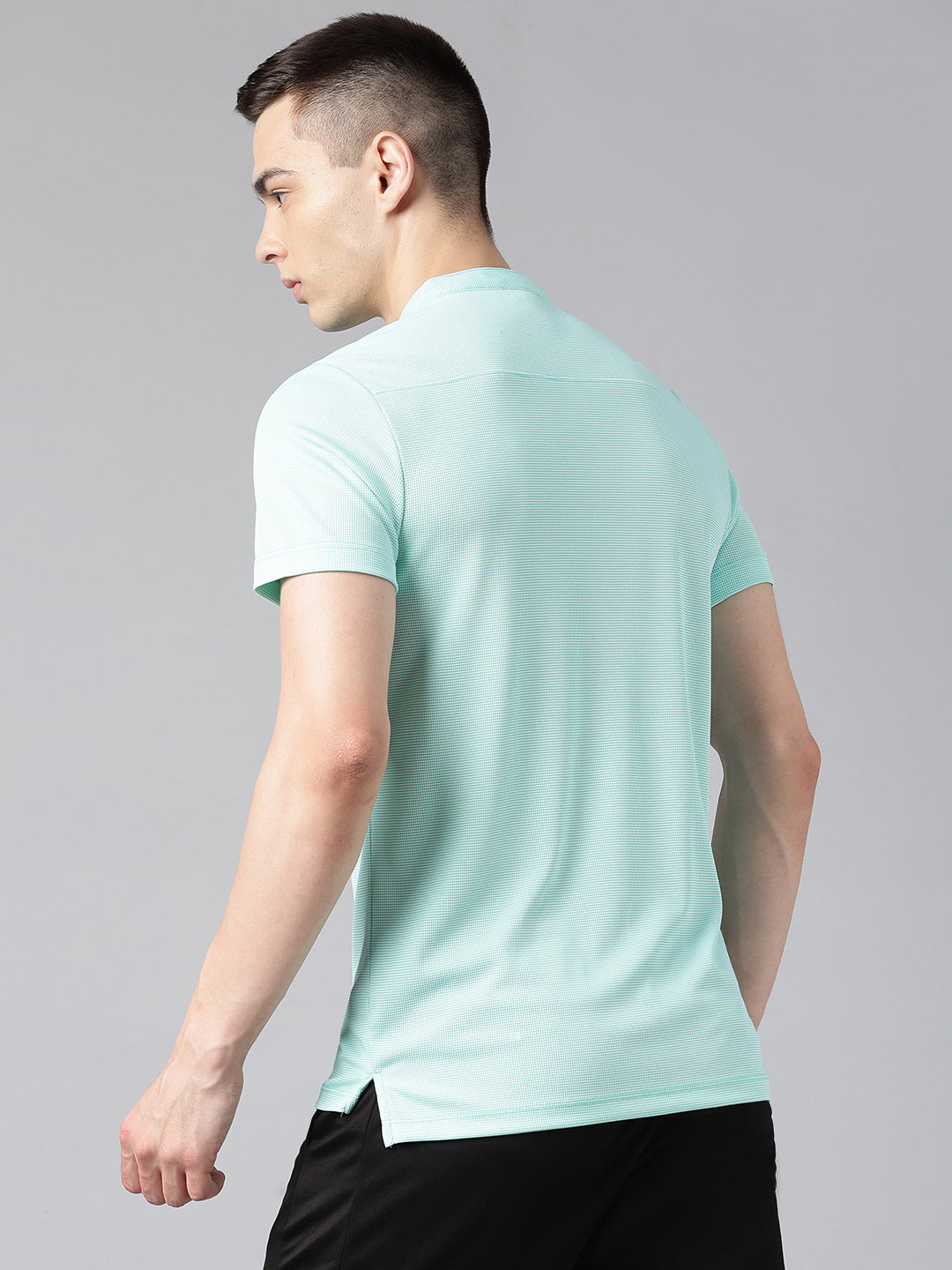 Alcis Men's Mint Green Anti-Static Drytech+ Slim-Fit Training Polo T-Shirt