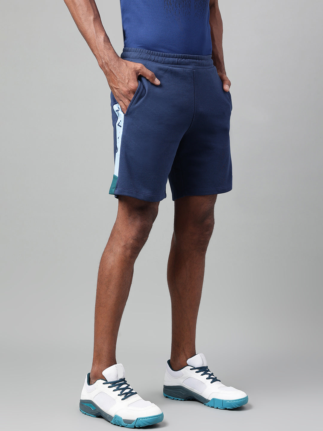 Alcis Men's Navy Soft Touch Slim-Fit Athleisure Shorts