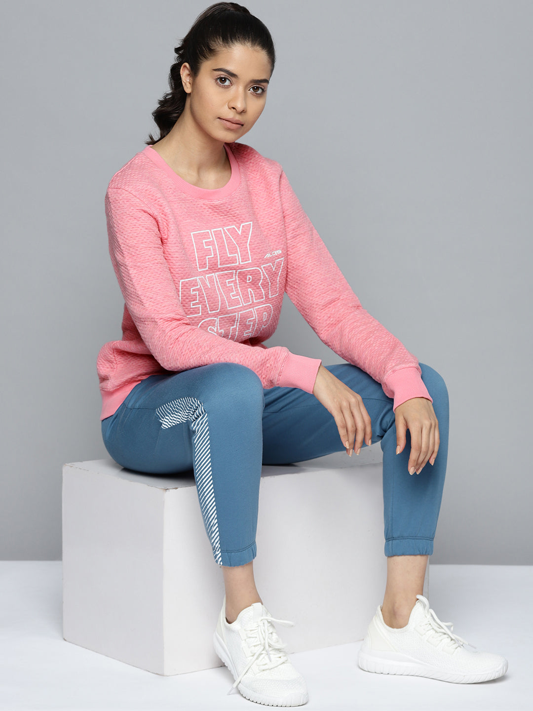 Alcis Women Pink Printed Sweatshirts