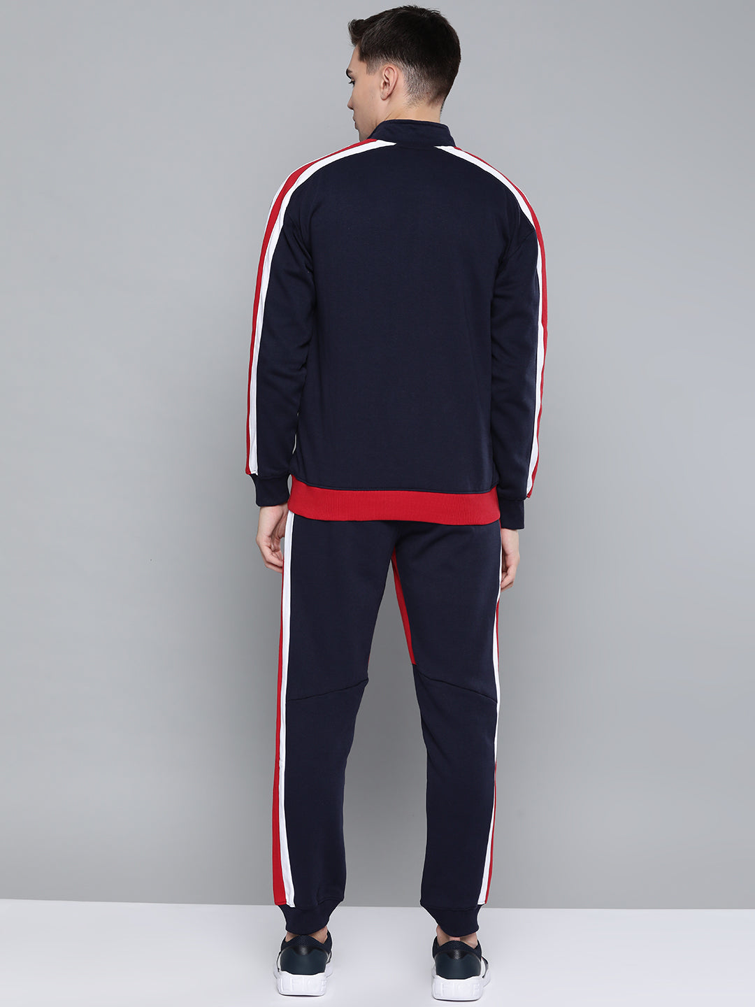 Alcis Men Navy Blue  Red Striped Track Suit