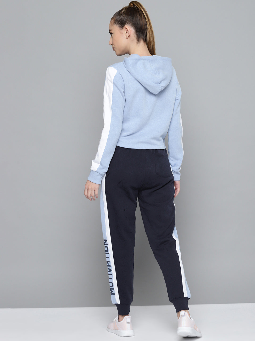 Alcis Women Navy Blue Typography Tracksuits