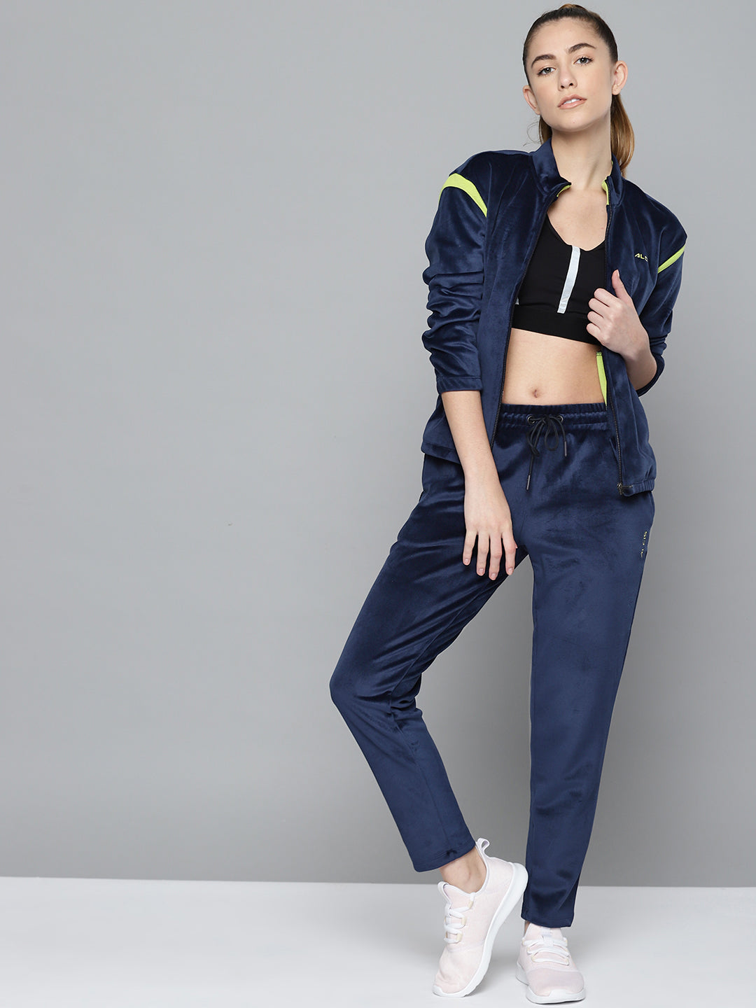 Alcis Women Navy Blue Solid Tracksuits