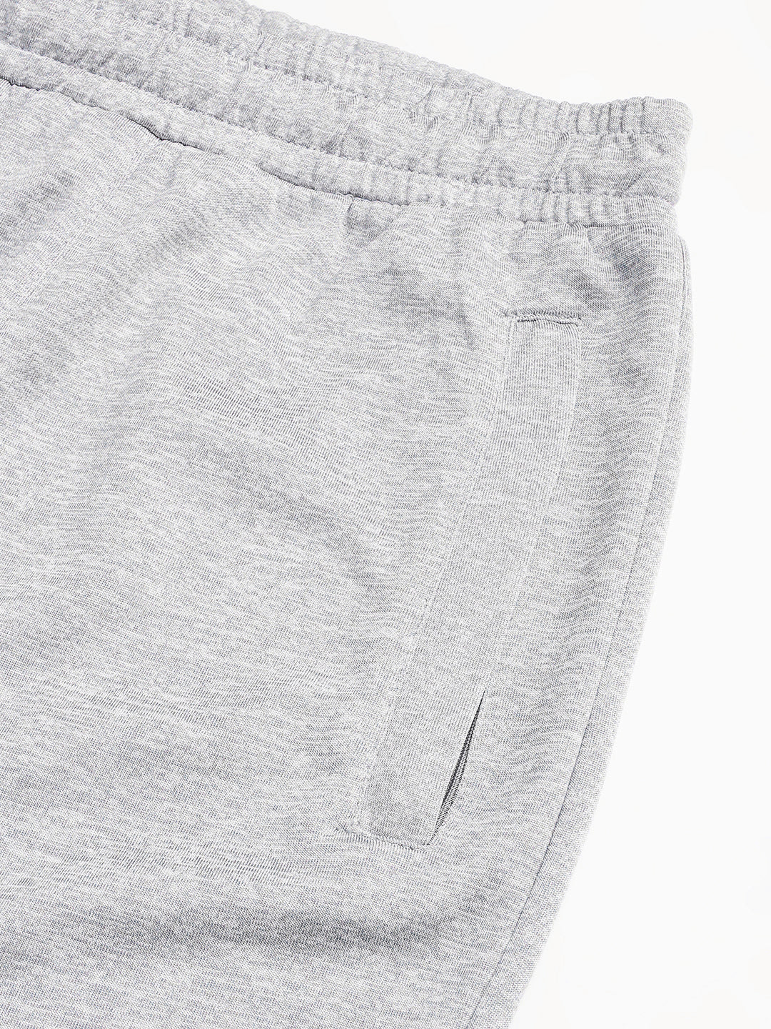 Alcis Men's Light Grey Melange Anti-Static Drytech+ Slim-Fit Training Track Pants