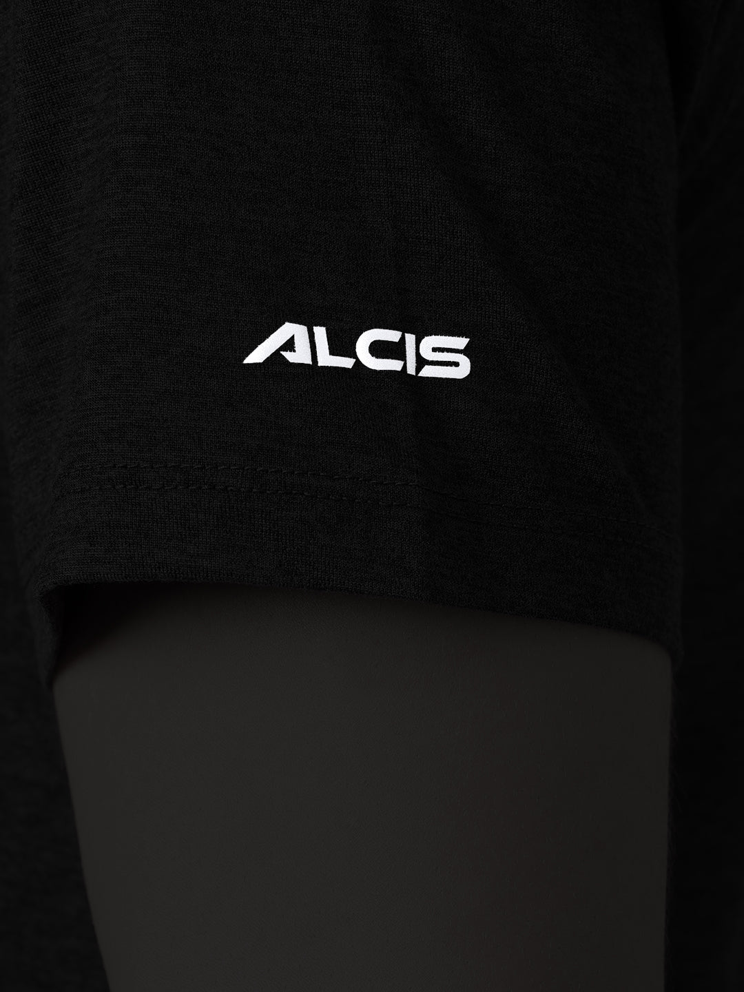 Alcis Men's Grey & Black Anti-Static Drytech+ Slim-Fit Training Tee