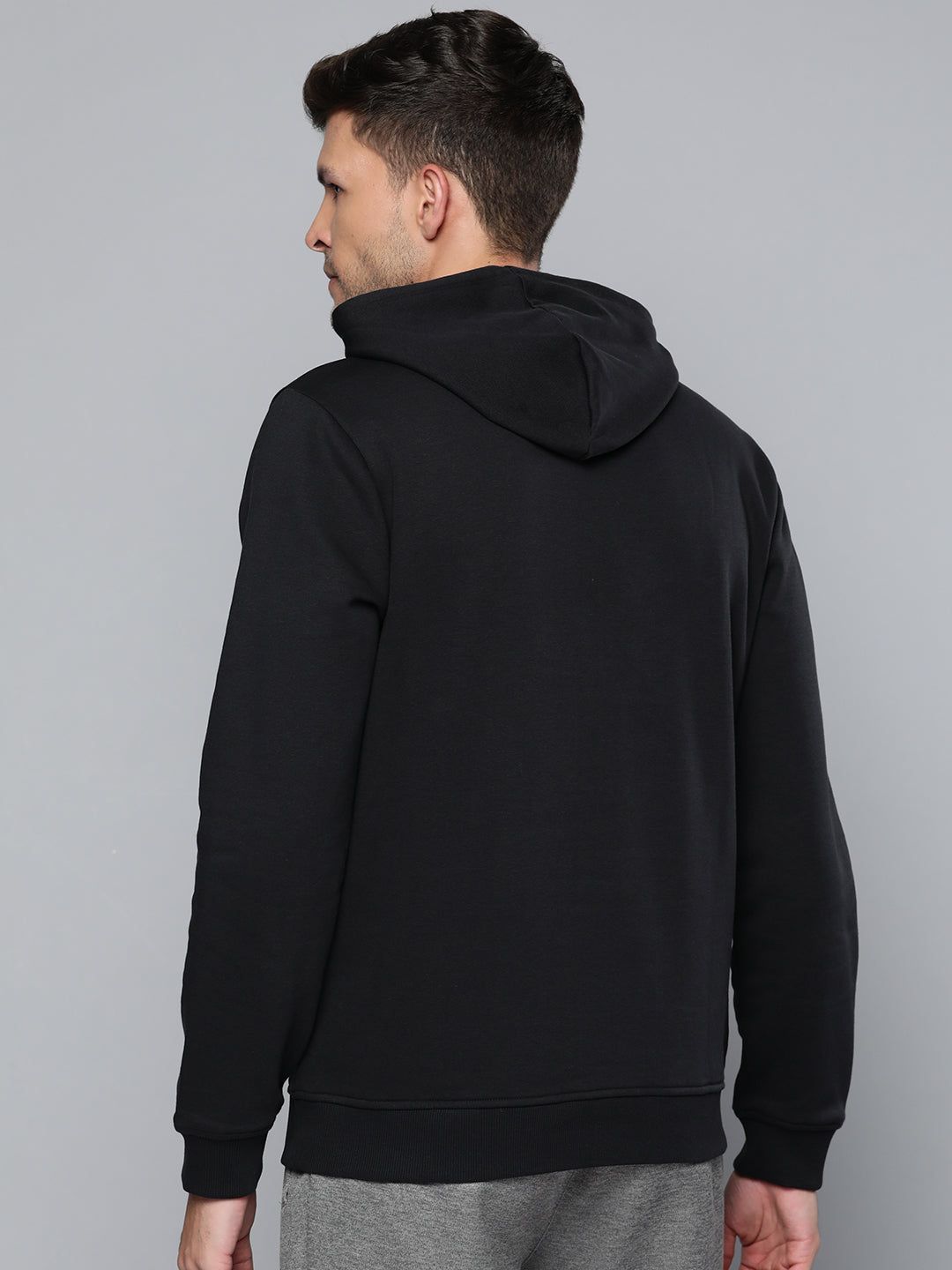 Alcis Men Black Printed Hooded Sweatshirt