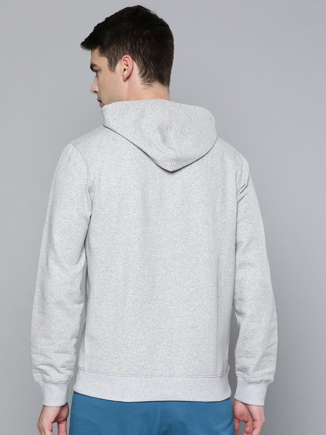 Alcis Men Grey Printed Hooded Sweatshirt