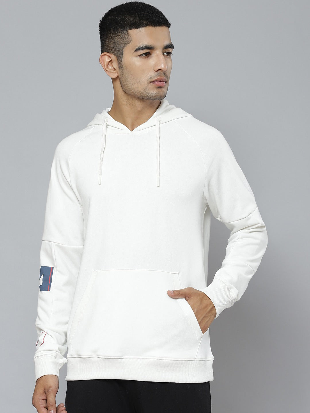 Alcis Men White Hooded Sweatshirt