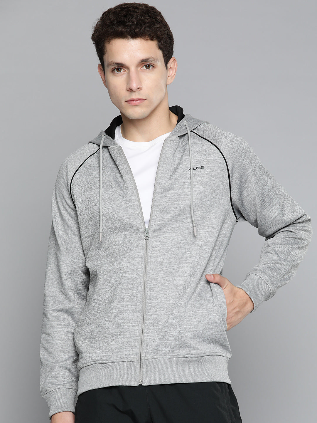 Alcis Men Grey Solid Running Sporty Jacket
