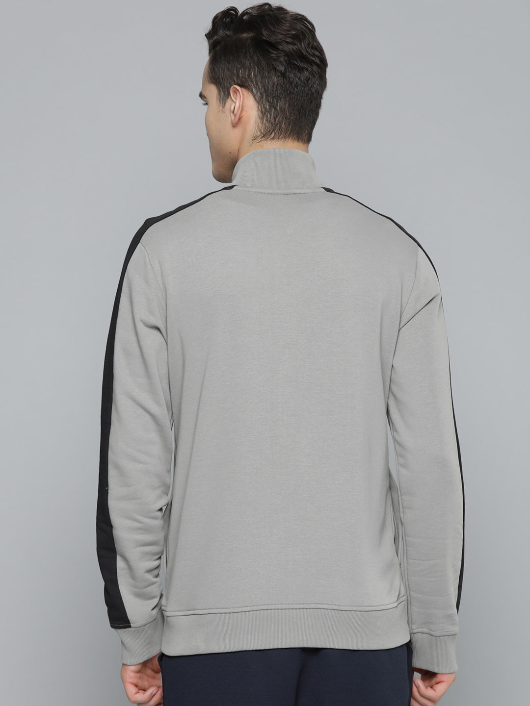 Alcis Men Grey Colourblocked Sweatshirt