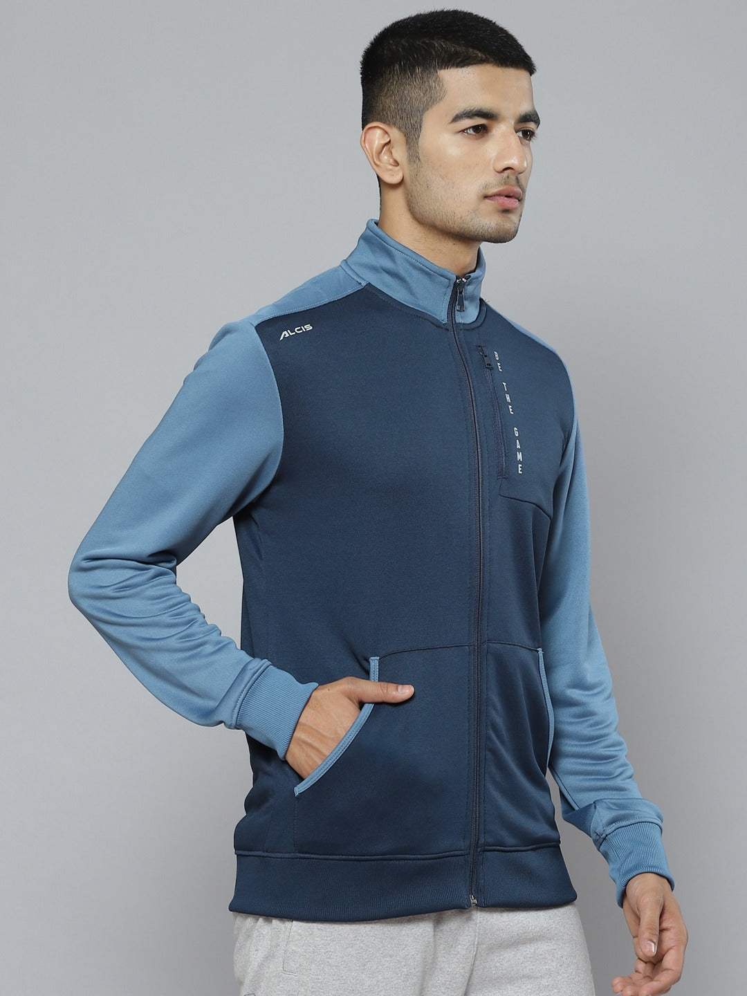 Alcis Men Blue Colourblocked Running Sporty Jacket