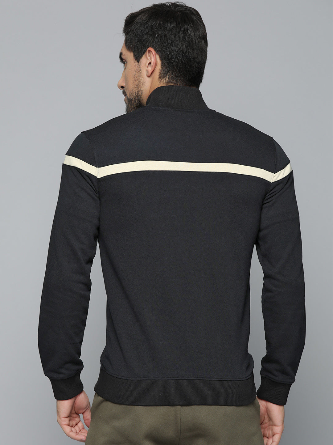 Alcis Men Black Striped Sweatshirt