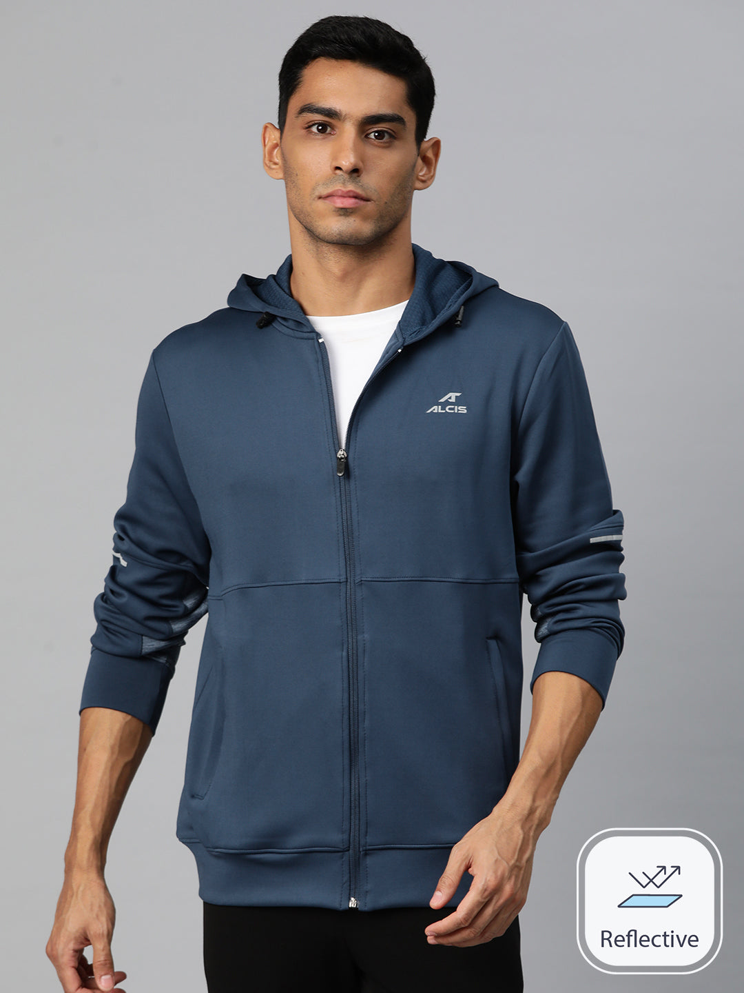 Alcis Men Training or Gym Open Front Jacket