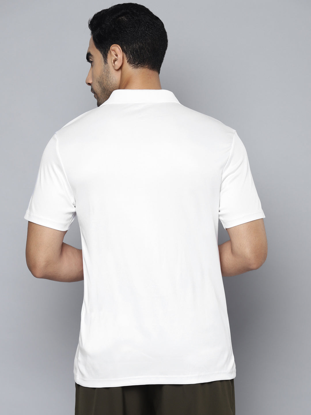 Alcis Men White Beige Printed Polo Collar Slim Fit T-shirt