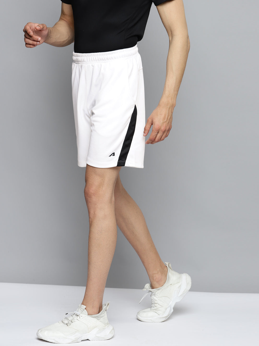 Alcis Men White Slim Fit Training or Gym Sports Shorts