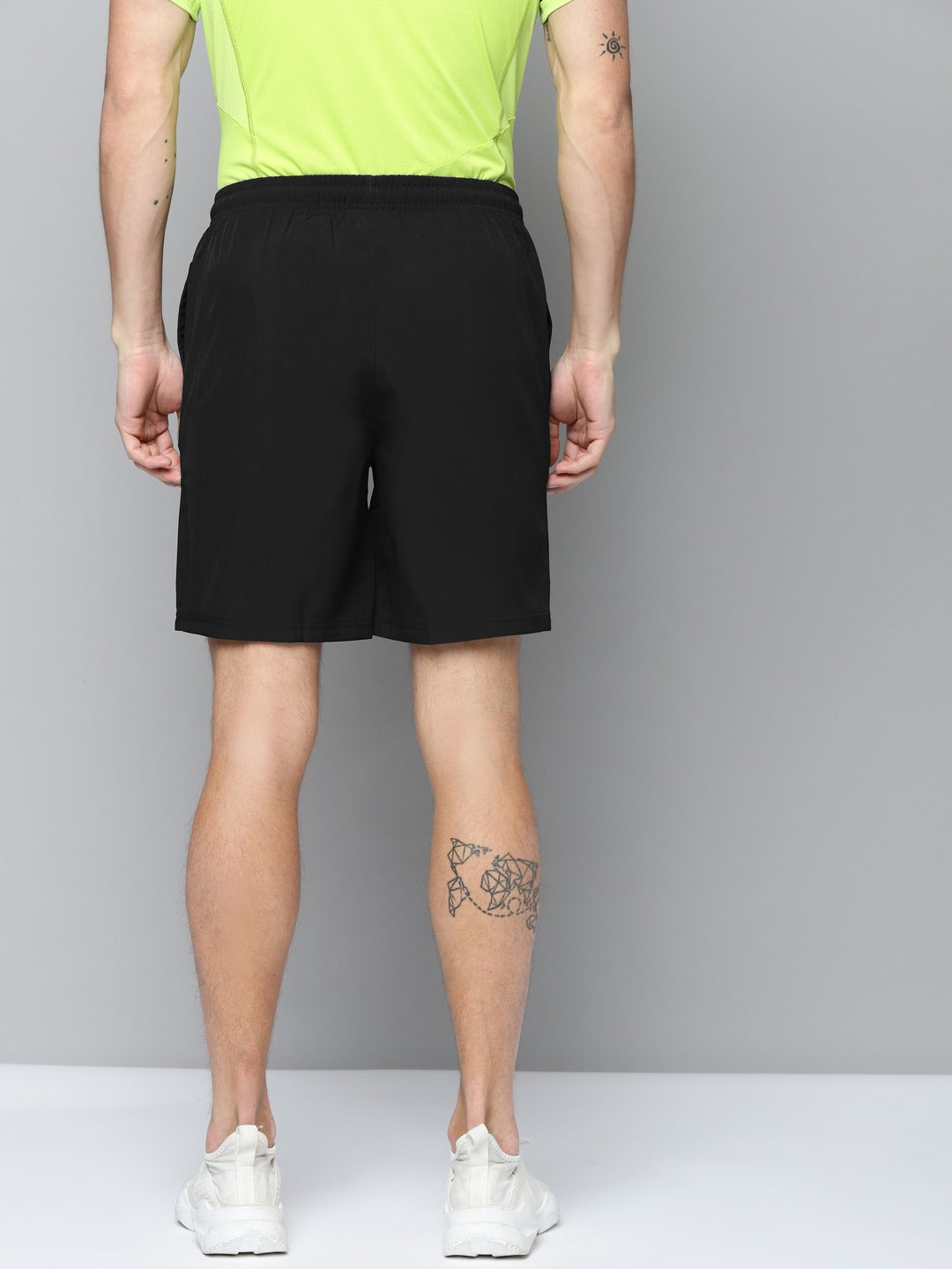 ALCIS Men Black Solid Slim Fit Running Sports Shorts