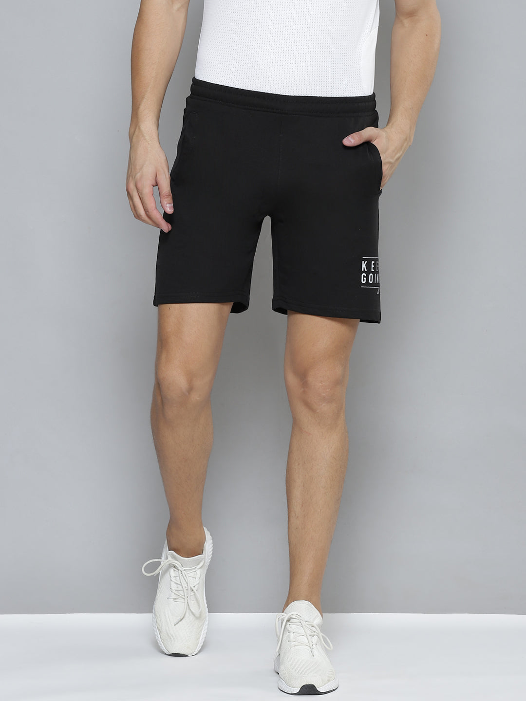 Alcis Men Black Solid Slim Fit Training or Gym Sports Shorts