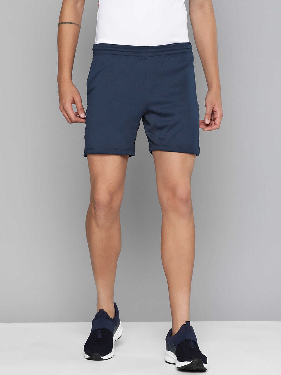 Alcis Men Navy Blue Slim Fit Running Drytech+ Sports Shorts