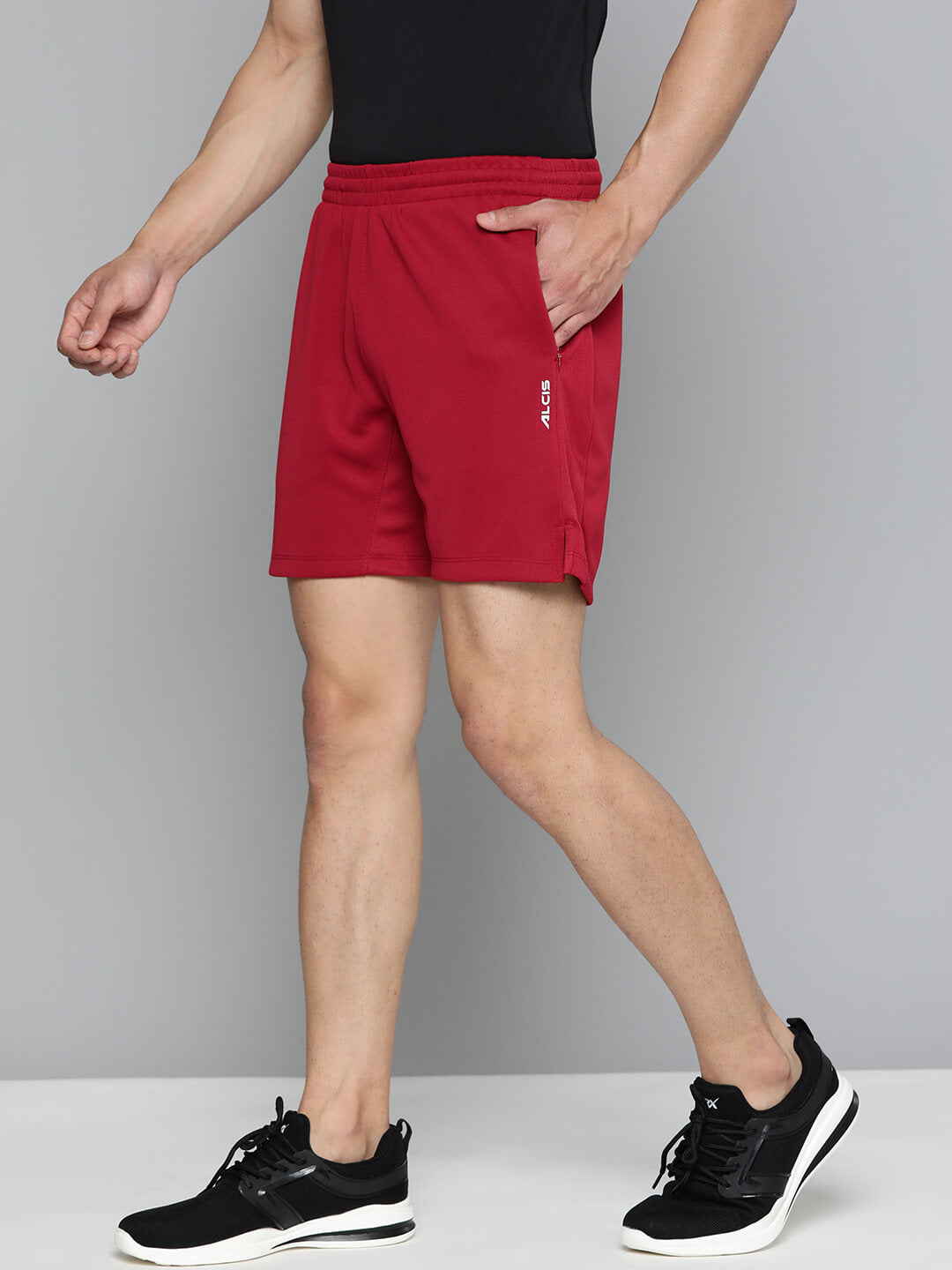 Alcis Men Red Slim Fit Drytech+ Running Sports Shorts
