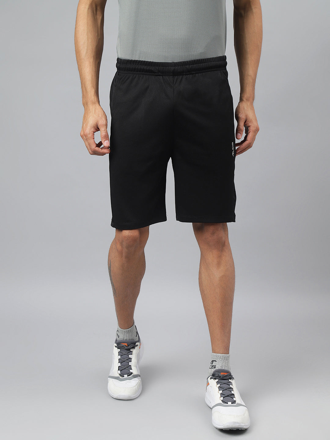 Alcis Men Black Anti-Static Slim-Fit Training Shorts