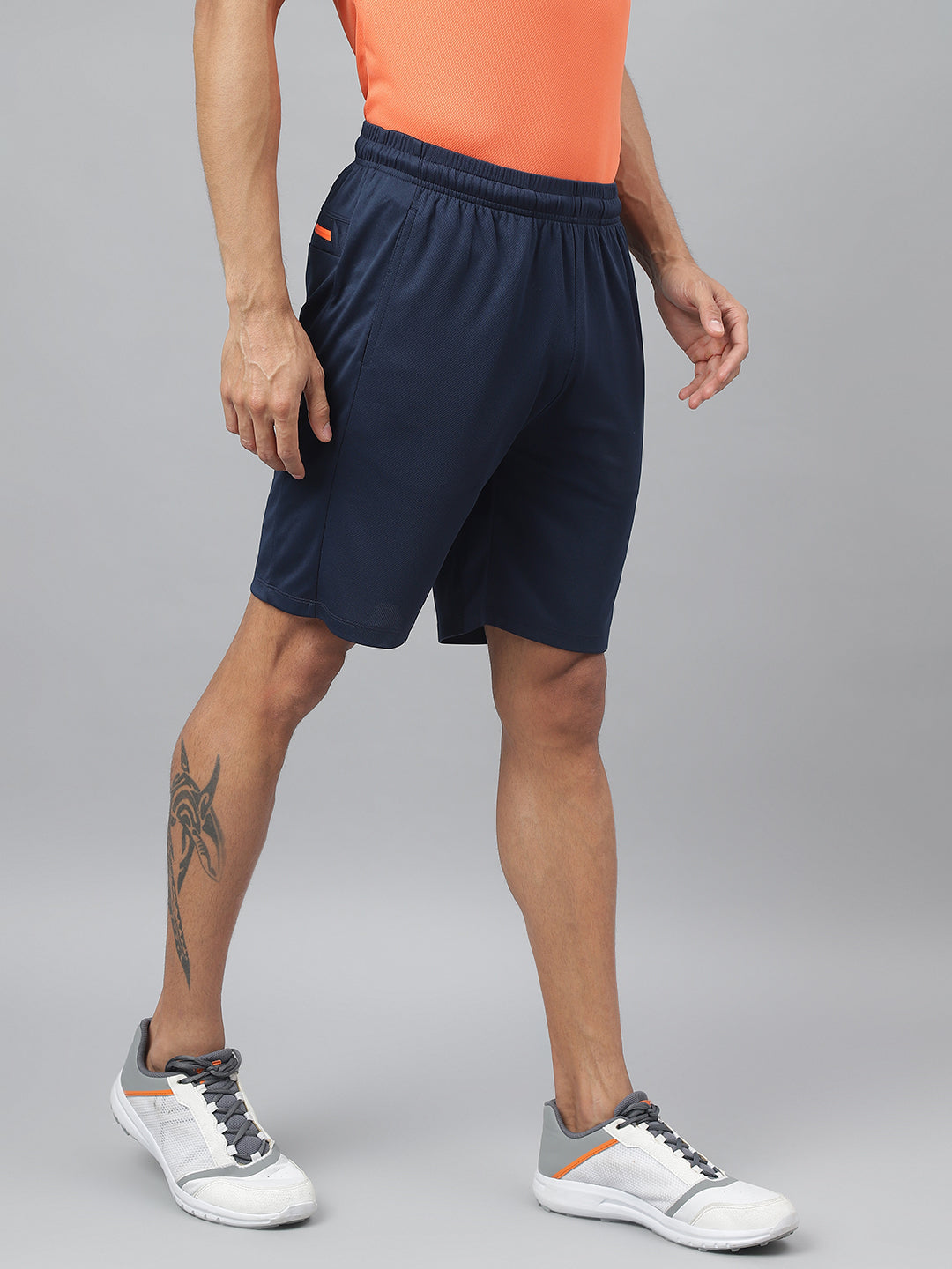 Alcis Men Navy Anti-Static Slim-Fit Training Shorts