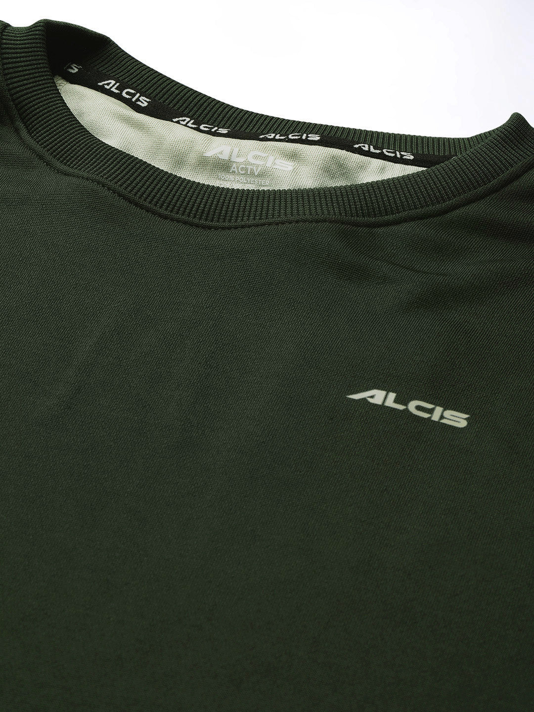 Alcis Men Green Solid Sweatshirt