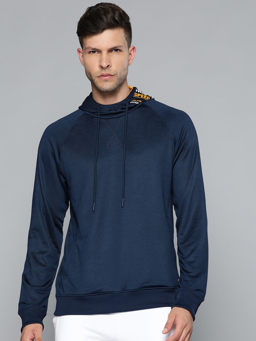 Alcis Men Navy Blue Hooded Sweatshirt