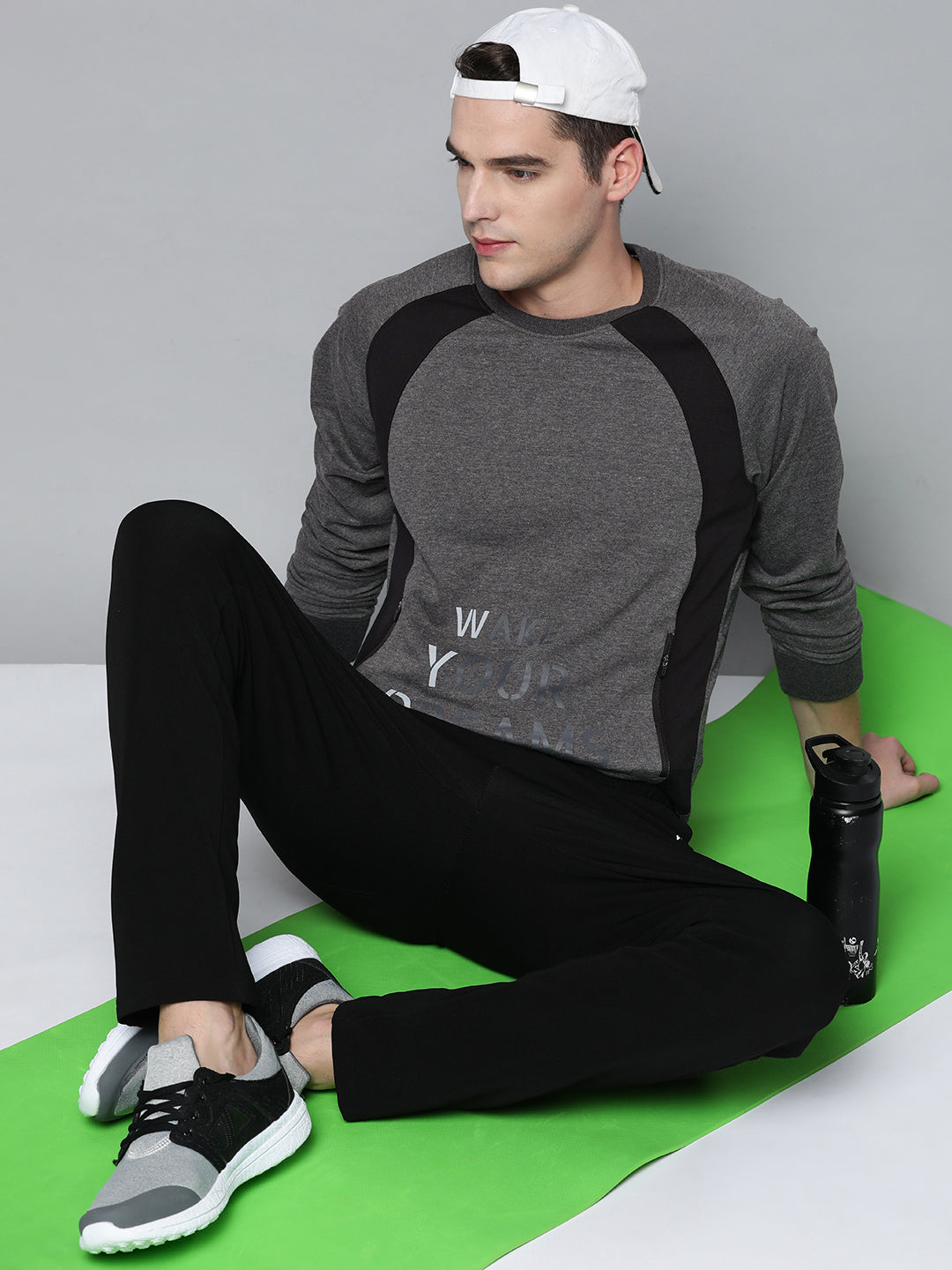 Alcis Men Charcoal Grey Printed Sweatshirt