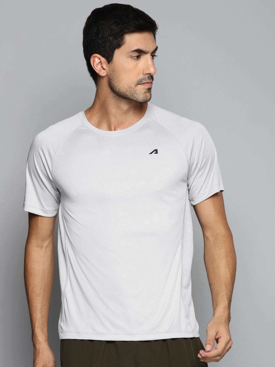ALCIS Men Grey Slim Fit Running T-shirt