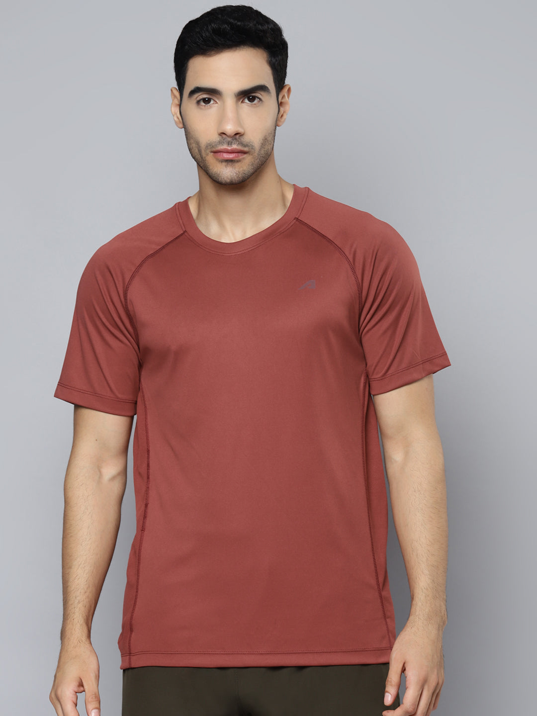 Alcis Men Rust Slim Fit T-shirt