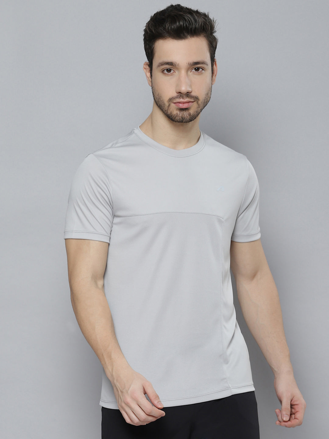 Alcis Men Grey Solid T-shirt