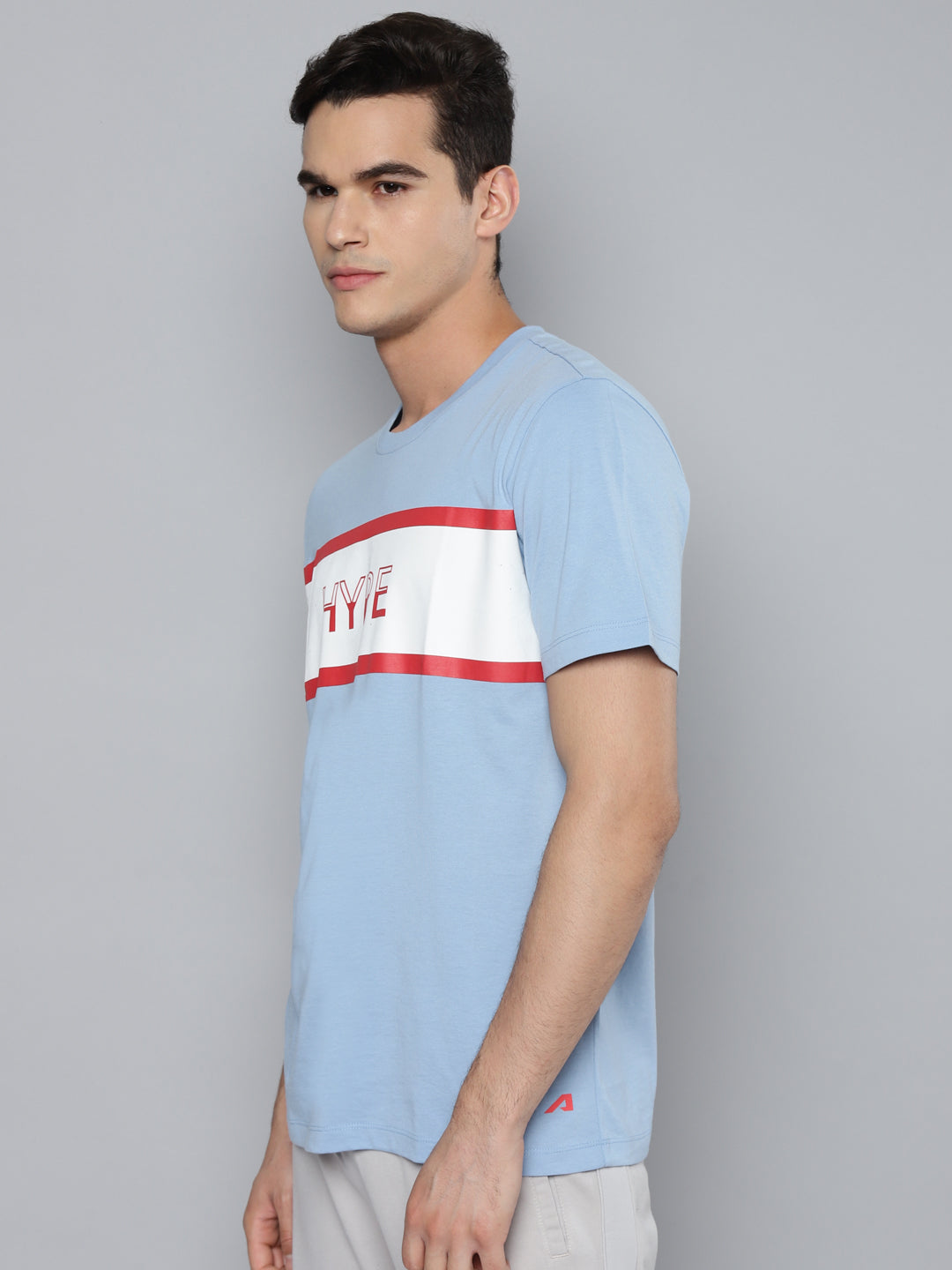 Alcis Men Blue  White Colourblocked Slim Fit T-shirt