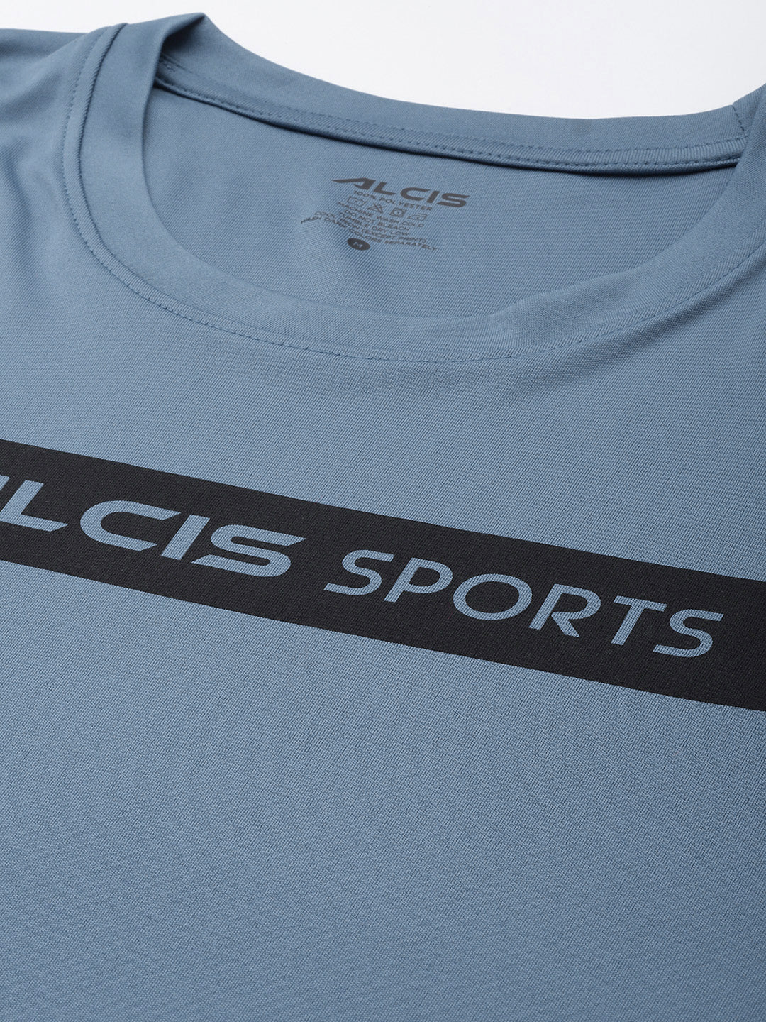 Alcis Men Blue Brand Logo Printed Slim Fit T-shirt