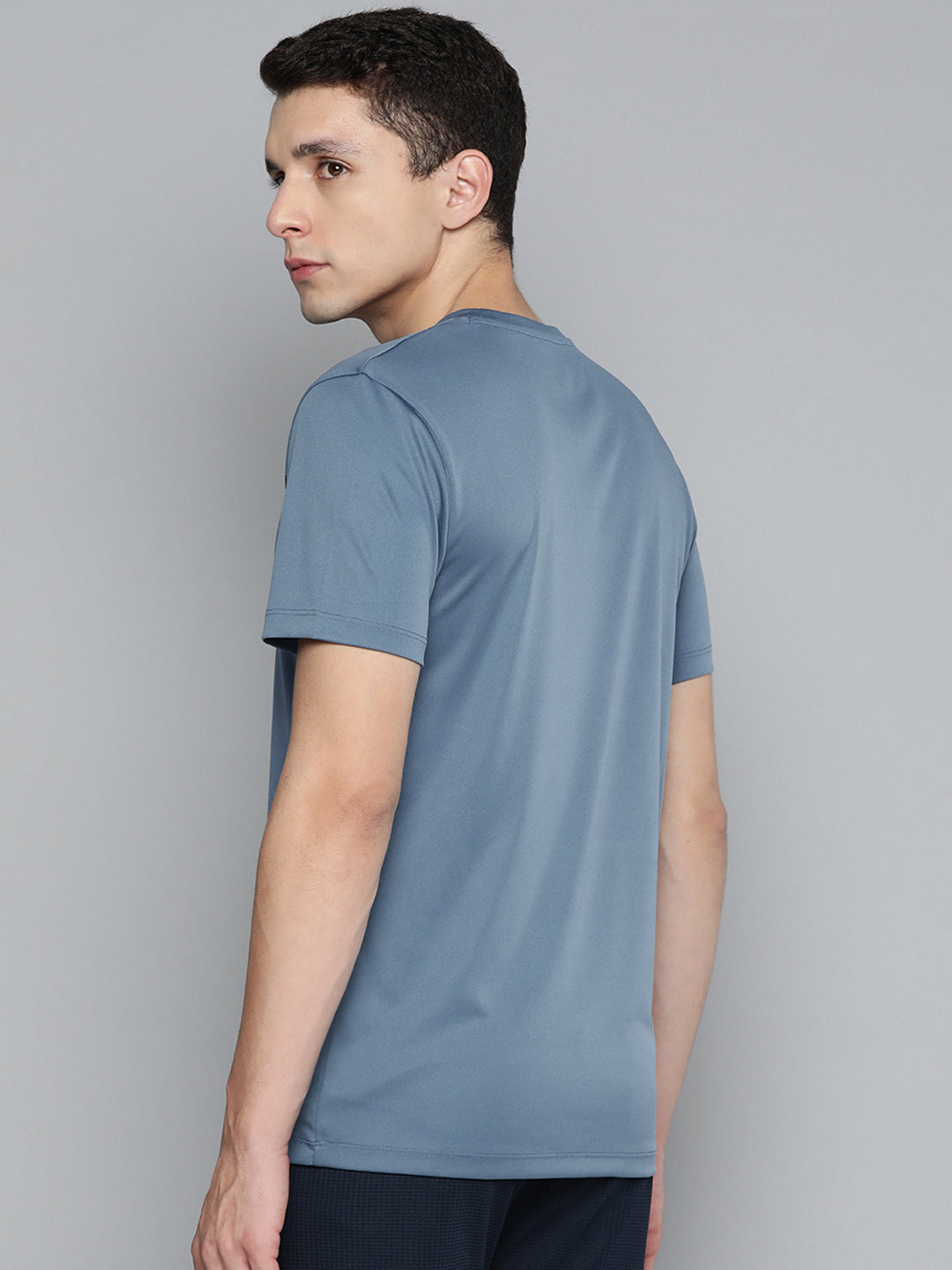 Alcis Men Blue Brand Logo Printed Slim Fit T-shirt
