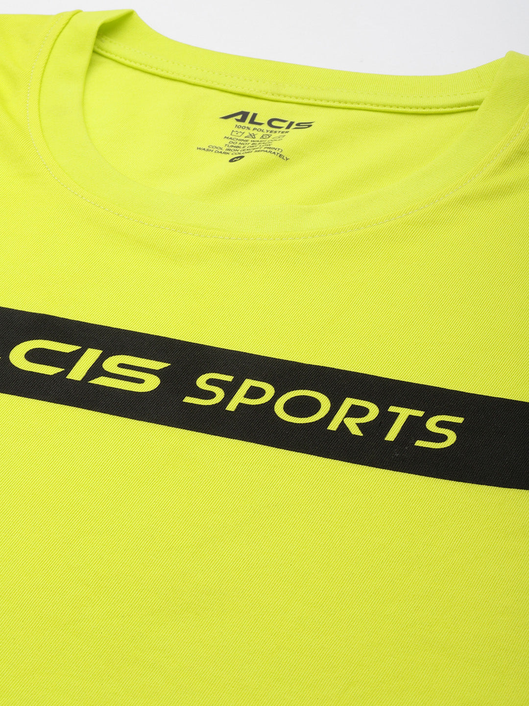Alcis Men Neon Yellow Printed Slim Fit T-shirt