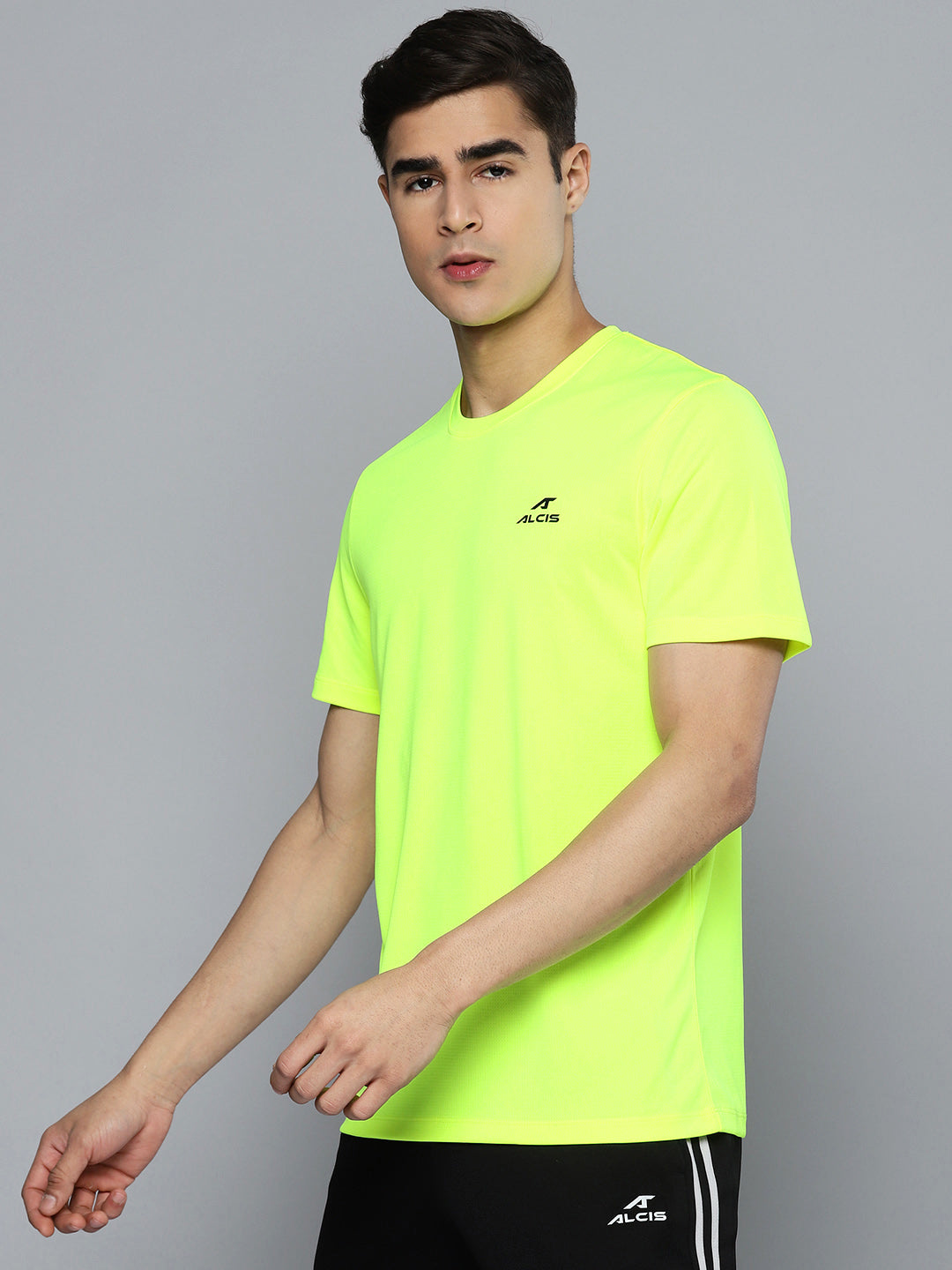 Alcis Men Lime Green Dry Tech Sports T-shirt