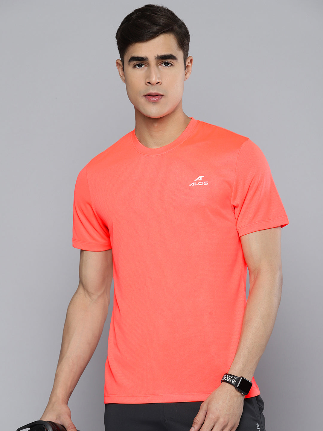 Alcis Men Neon Orange DryTech Sports T-shirt
