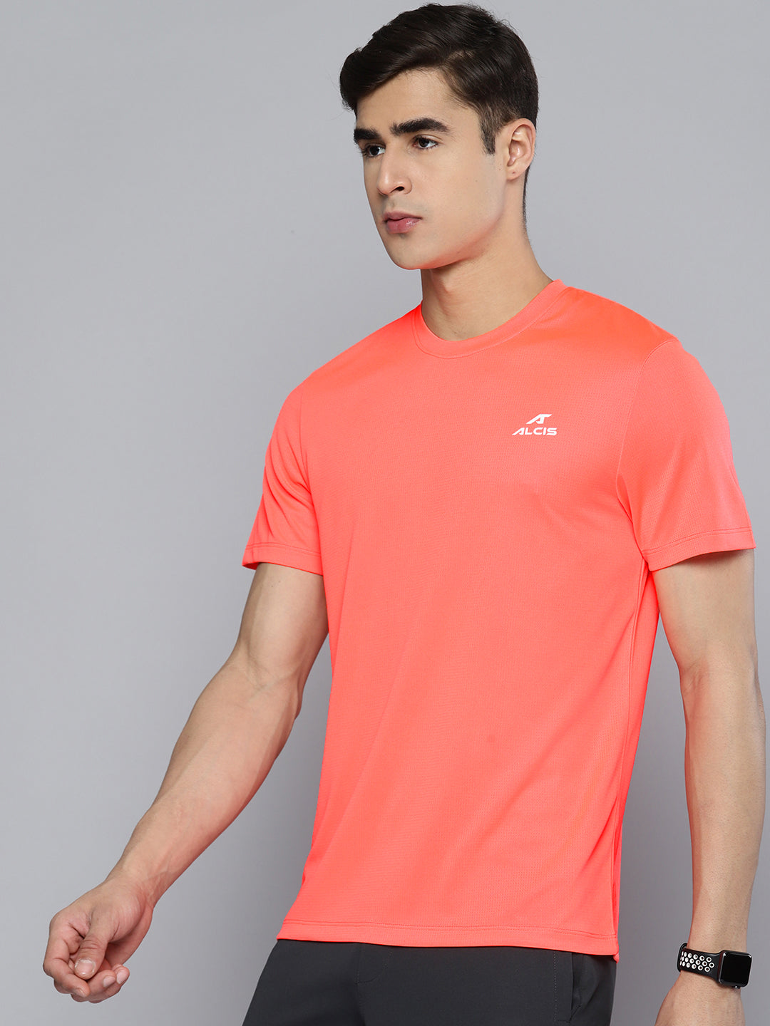 Alcis Men Neon Orange DryTech Sports T-shirt