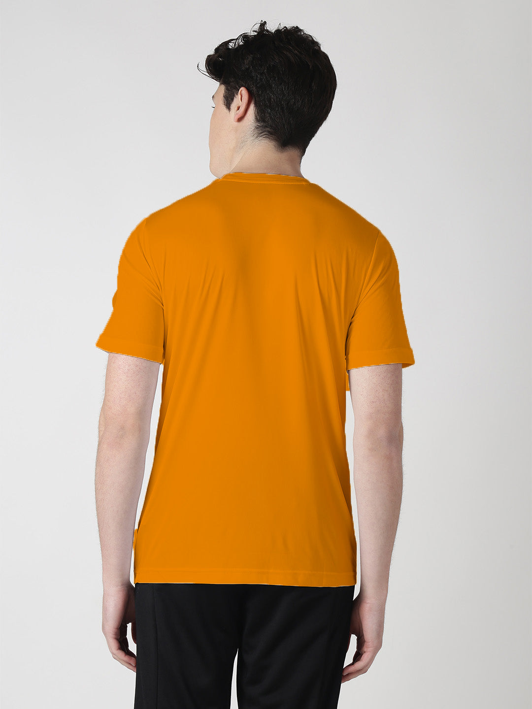 Alcis Men Orange Round Neck Slim Fit T-shirt