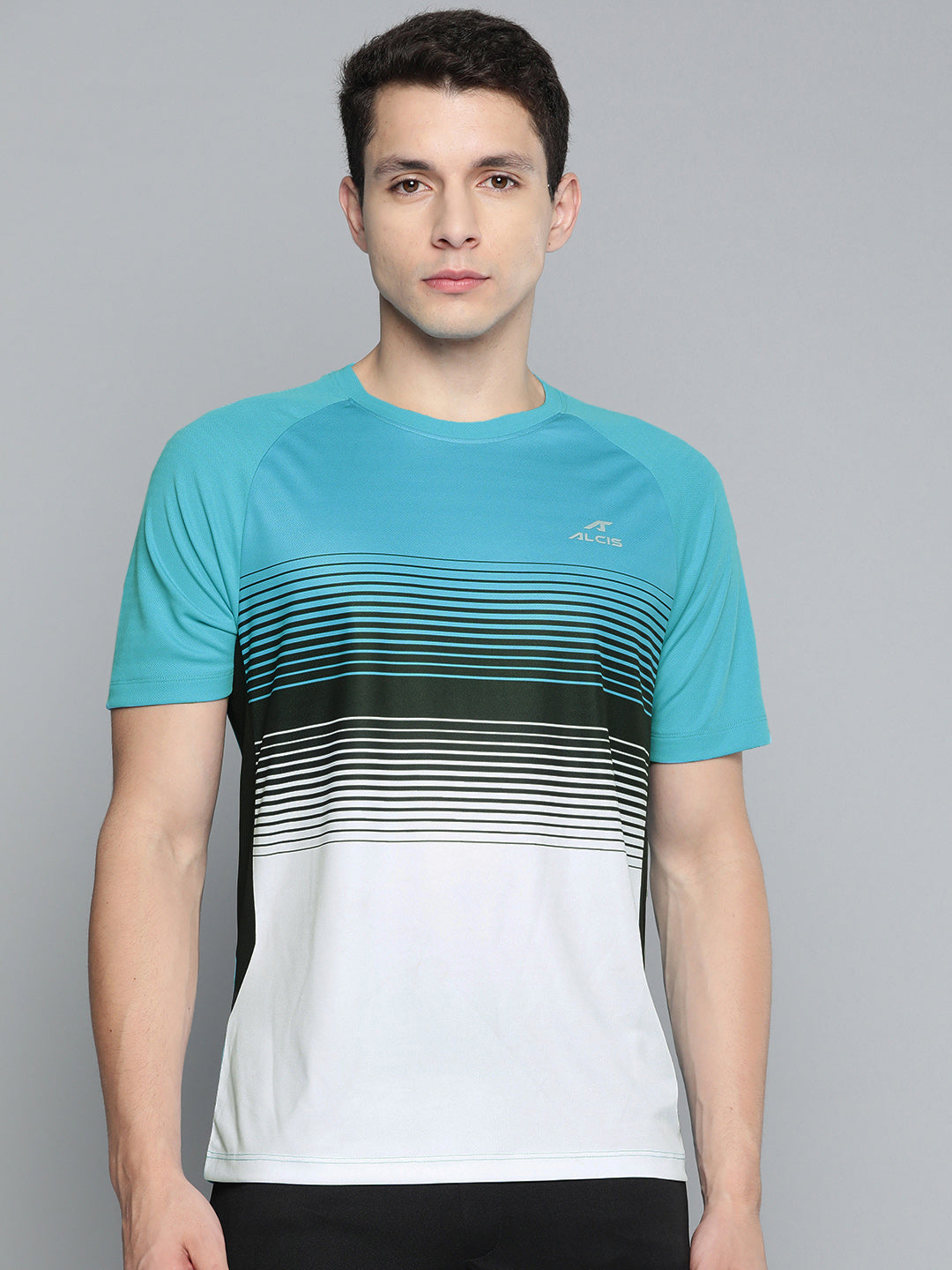 Alcis Men Striped Dry Tech Slim Fit T-shirt