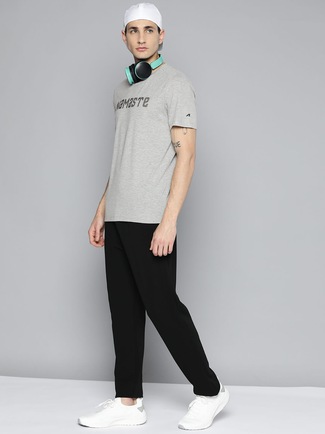 Alcis Men Grey Melange  Yoga T-shirt