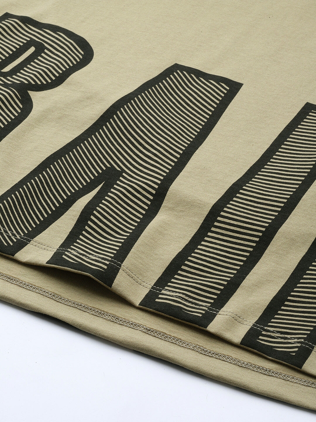 Alcis Men Khaki Typography Printed Dry Tech Slim Fit Sports T-shirt