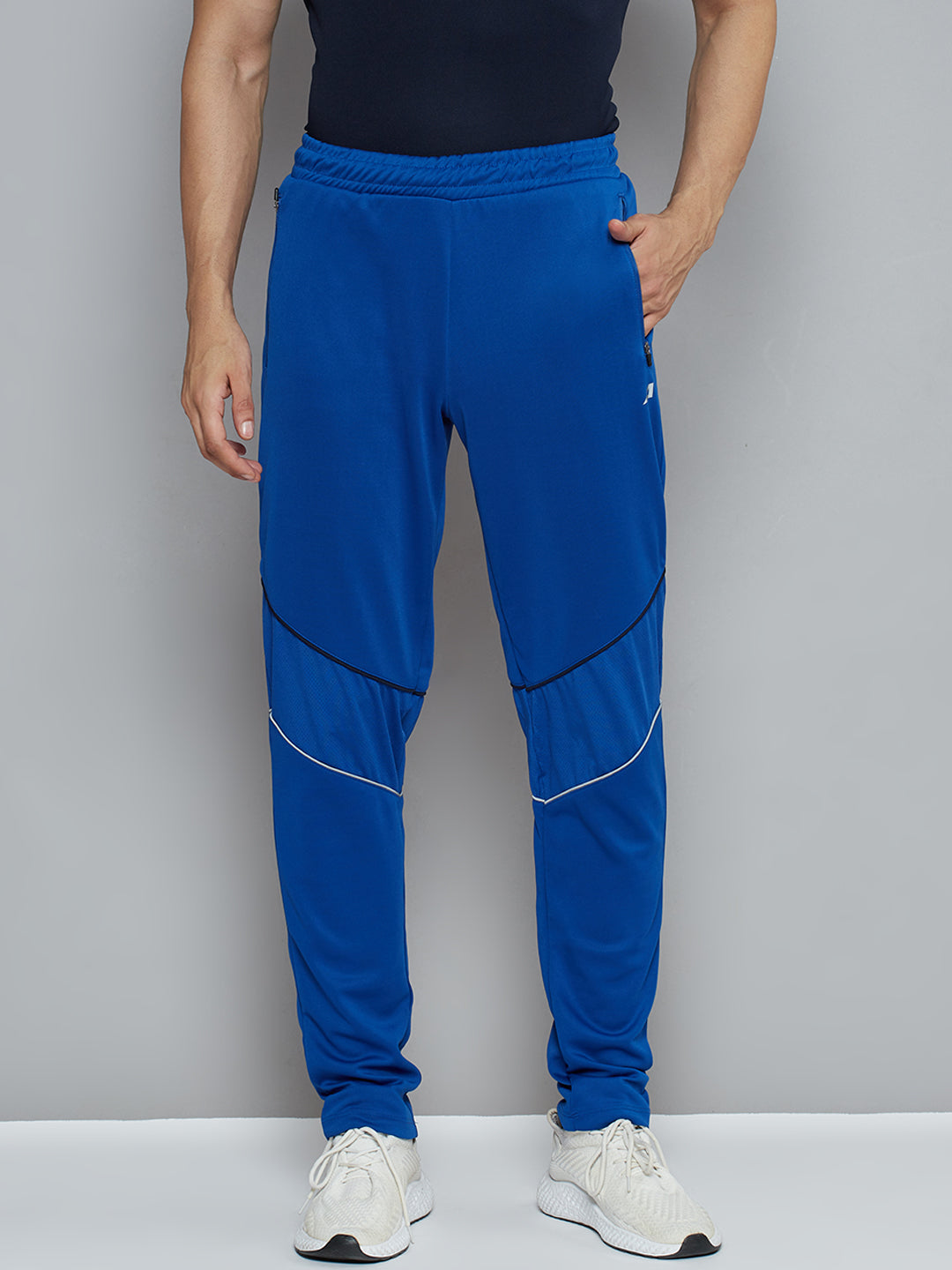 Alcis Men Blue Solid Slim Fit Running Track Pants