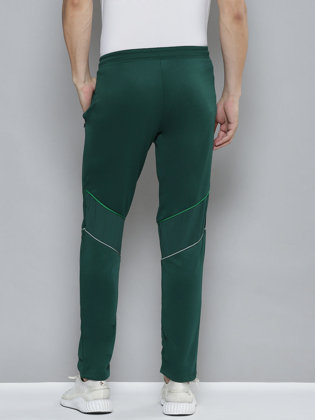 Alcis Men Green Solid Slim Fit Running Track Pants