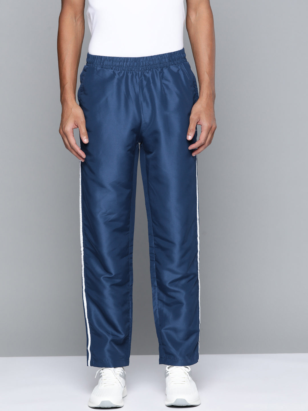 Alcis Men Blue and White Track Pants