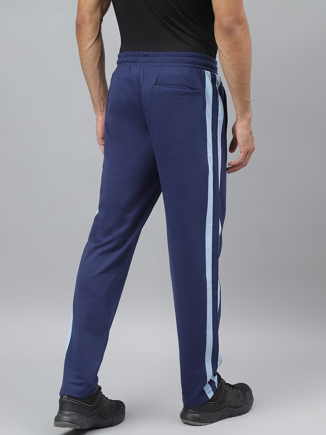 Alcis Men Medieval Blue Anti-Static Slim-Fit Athleisure Track Pants