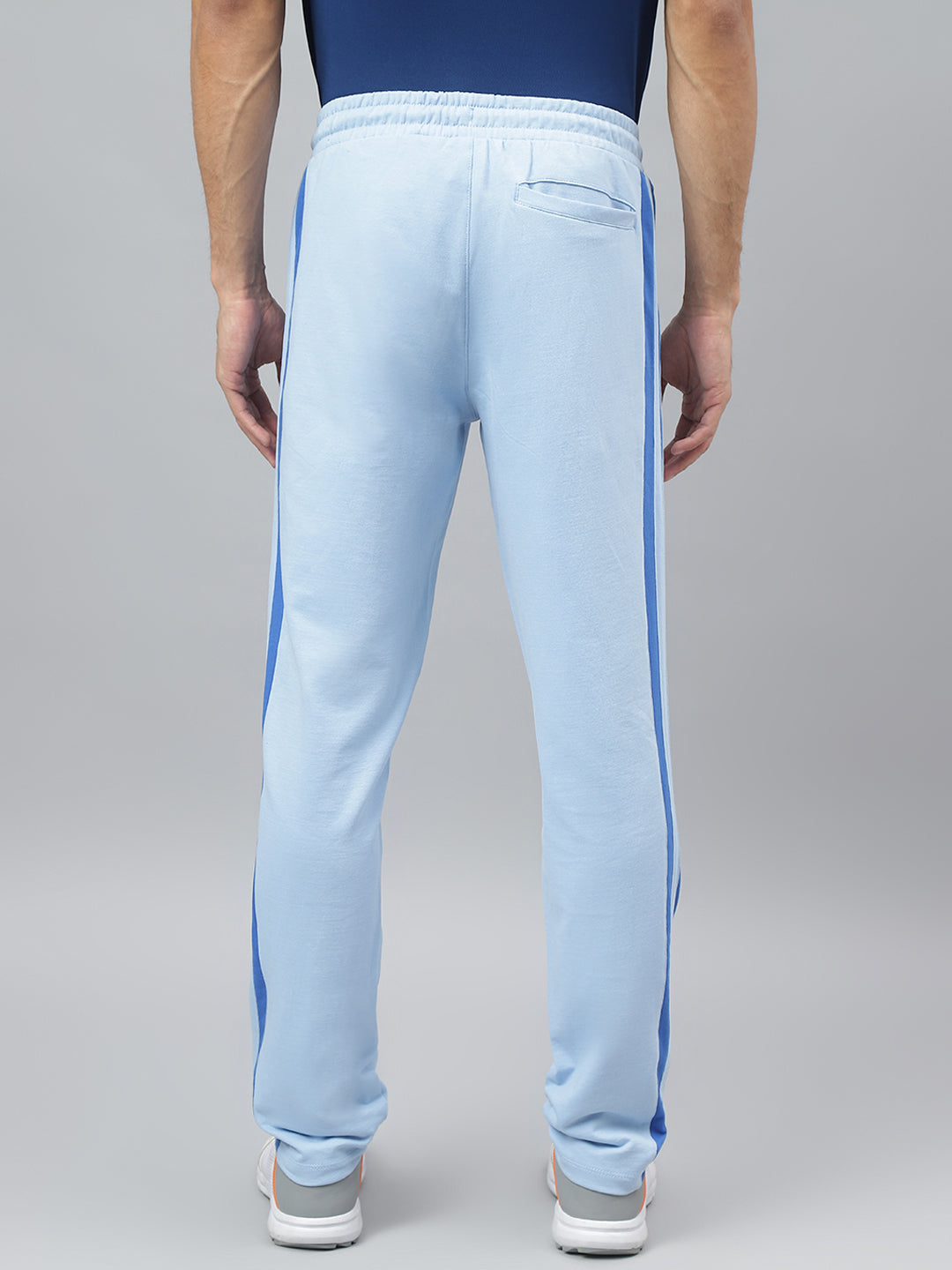 Alcis Men Powder Blue Slim-Fit Athleisure Track Pants