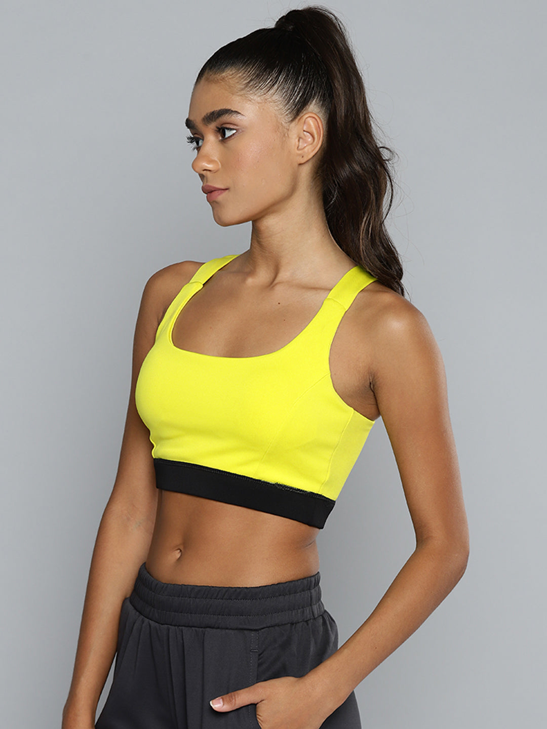 ALCIS Lime Green & Solid Workout Bra